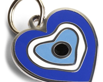 Pet ID Tag Evil Eye Dog Tag, Heart Enamel Dog Tag For Dogs, Amulet Pet Name Tags, Free Personalized Engraving, Funny Dog Tags, Dog Gift