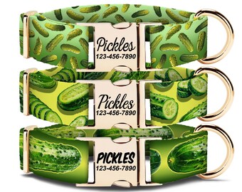 Pickles Dog Collars, Pickle Pet Collar, Cute Girl Dog Collars, Funny Dog Collars, Personalized Dog Collars, Dog Gift
