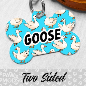 Goose Dog Tags for Dogs Personalized, Geese Dog Tag, Bird Pet Tag, Custom Dog Tag, Dog ID Tag, Pet ID Tag, Two Sided, Dog Gift