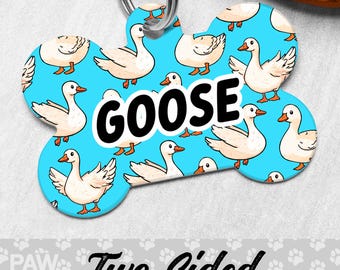 Goose Dog Tags for Dogs Personalized, Geese Dog Tag, Bird Pet Tag, Custom Dog Tag, Dog ID Tag, Pet ID Tag, Two Sided, Dog Gift
