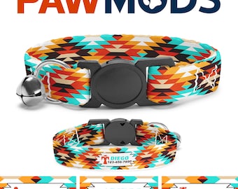 Aztec Cat Collar Personalized Cat Collar Serape Cat Collar Custom Cat Collar Boy Western Cat Collar with Name Tribal Cat Collar Boho Cat Mom