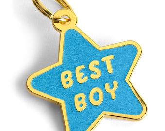 Best Boy Dog Tag, Blue Star Enamel Tag, Good Boy Pet ID Tag, Dog Tag For Dogs, Engraved Dog Tag, Pet Collar Charm, Funny Dog Tags, Dog Gift