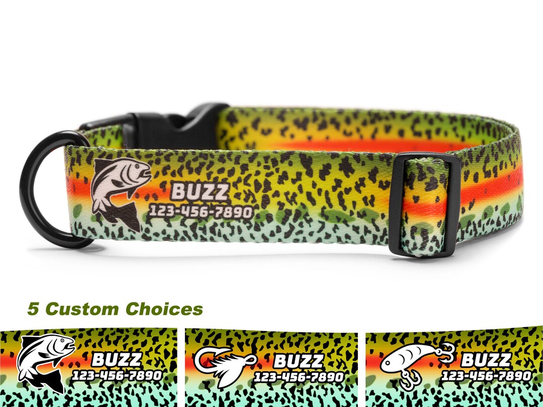 Rainbow Trout Dog Collar Personalized Cutbow Trout Dog Collar Etsy