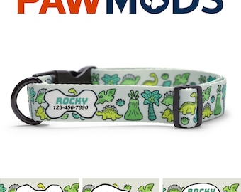 Dinosaur Dog Collar Personalized Dog Collar Boy Dinosaur Collar Custom Dog Collar with Name Dog Collar Girl Dog Collar Dino Dog Gift Dog Mom