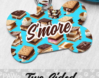 S'more Dog Tag, Custom Personalized Smore Pet ID Tag, Chocolate Puppy Gift