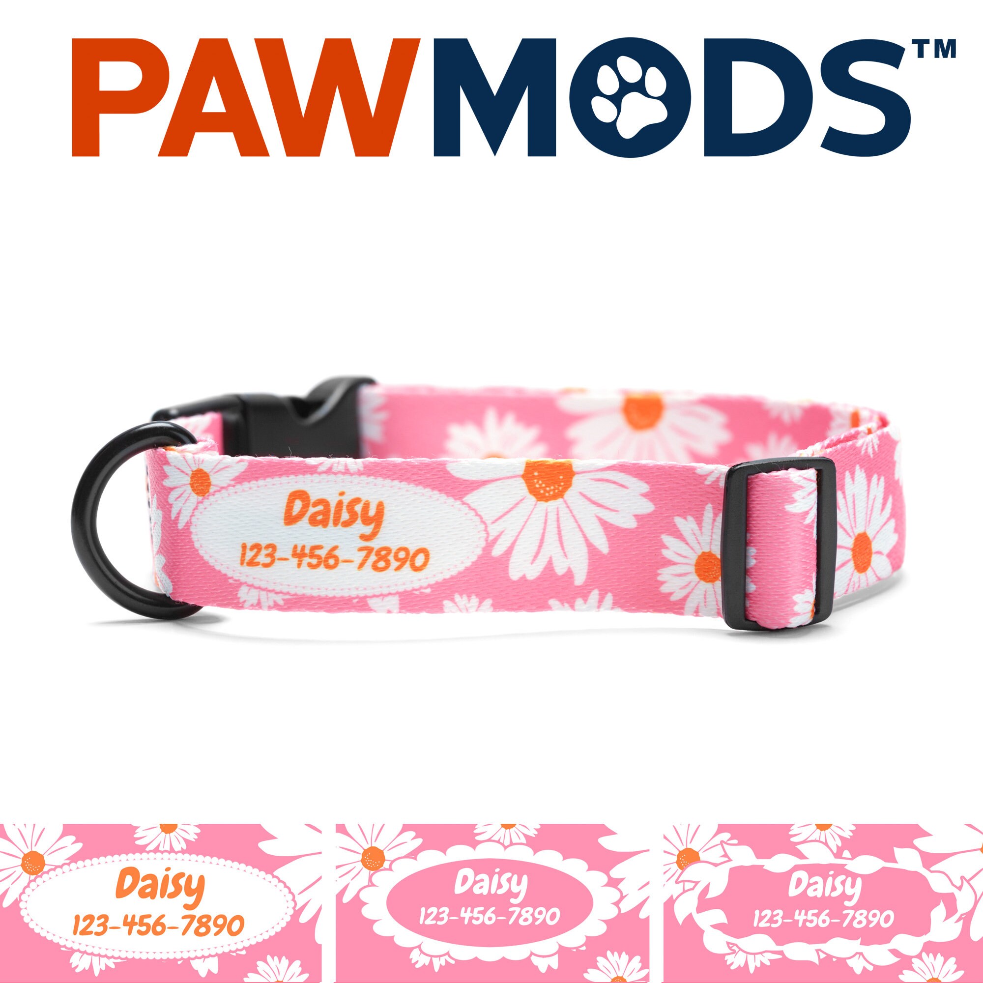 Okuna Outpost Fancy Pink Dog Collars for Small Pets (4 Pack)