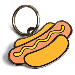 Hotdog Dog Tag, Sausage Enamel Dog Tag For Dogs, Custom Hot Dog Pet Name Tags, Free Personalized Engraving, Funny Dog Tags, Dog Gift
