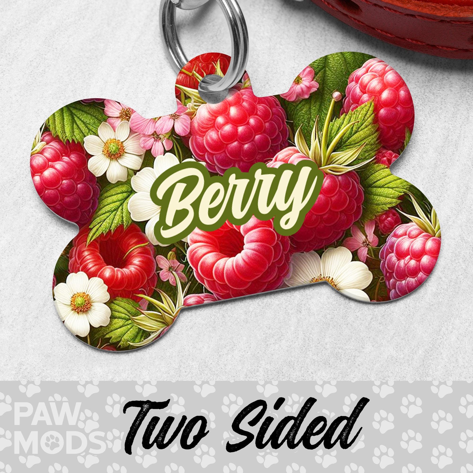 Raspberry Name Tag Raspberry Dog Tags for Dogs Personalized, Berry Dog Tag, Fruit Pet Tag ...
