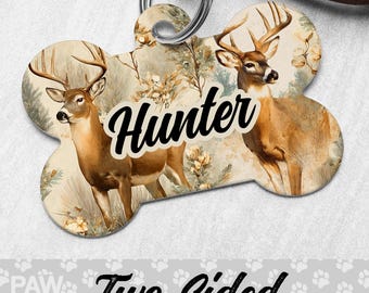 Deer Dog Tag, Hunting Dog Tag Personalized, Hunter Pet Tag, Outdoorsman Dog Tag, Wildlife Dog ID Tag, Puppy Pet ID Tag, Custom Dog Dad Gift