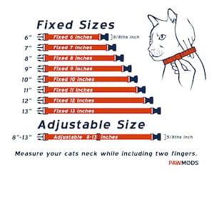 Personalized Egyptian Hieroglyphics Cat Collar Sizes.