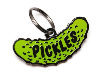 Pet ID Tag Pickles Dog Tag, Enamel Dog Tag For Dogs, Pet Name Tags, Free Personalized Engraving, Funny Dog Tags, Dog Gift