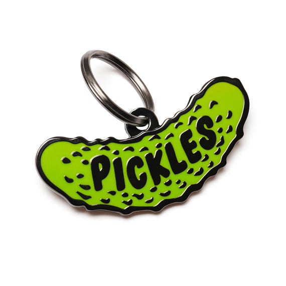 Pet ID Tag Pickles Dog Tag, Enamel Dog Tag For Dogs, Pet Name Tags, Free Personalized Engraving, Funny Dog Tags, Dog Gift