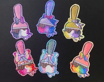 Neopets: Pride Paintbrush Stickers / Glossy Laptop Stickers