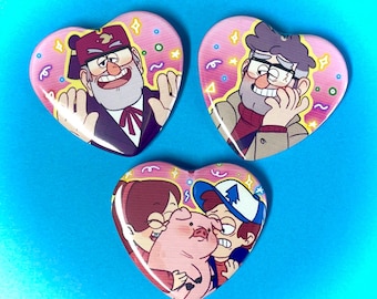 Gravity Falls: Heart Pinback Buttons