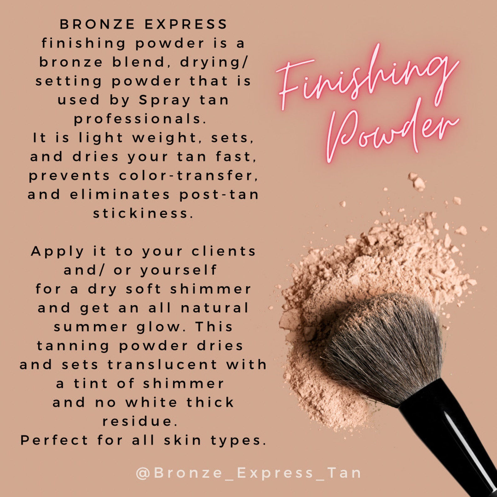 Bronze Express Spray Tan Finishing Powder Etsy