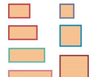 Archivo de bordado de apliques Merrowed Edge: Cuadrado y rectángulo (Descarga digital)