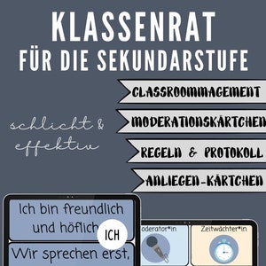 Classroom Management KLASSENRAT Deutsch | Bundle Kärtchen Set für Sekundarstufen | Lehrer Pädagogen Schulbedarf Mittelschule