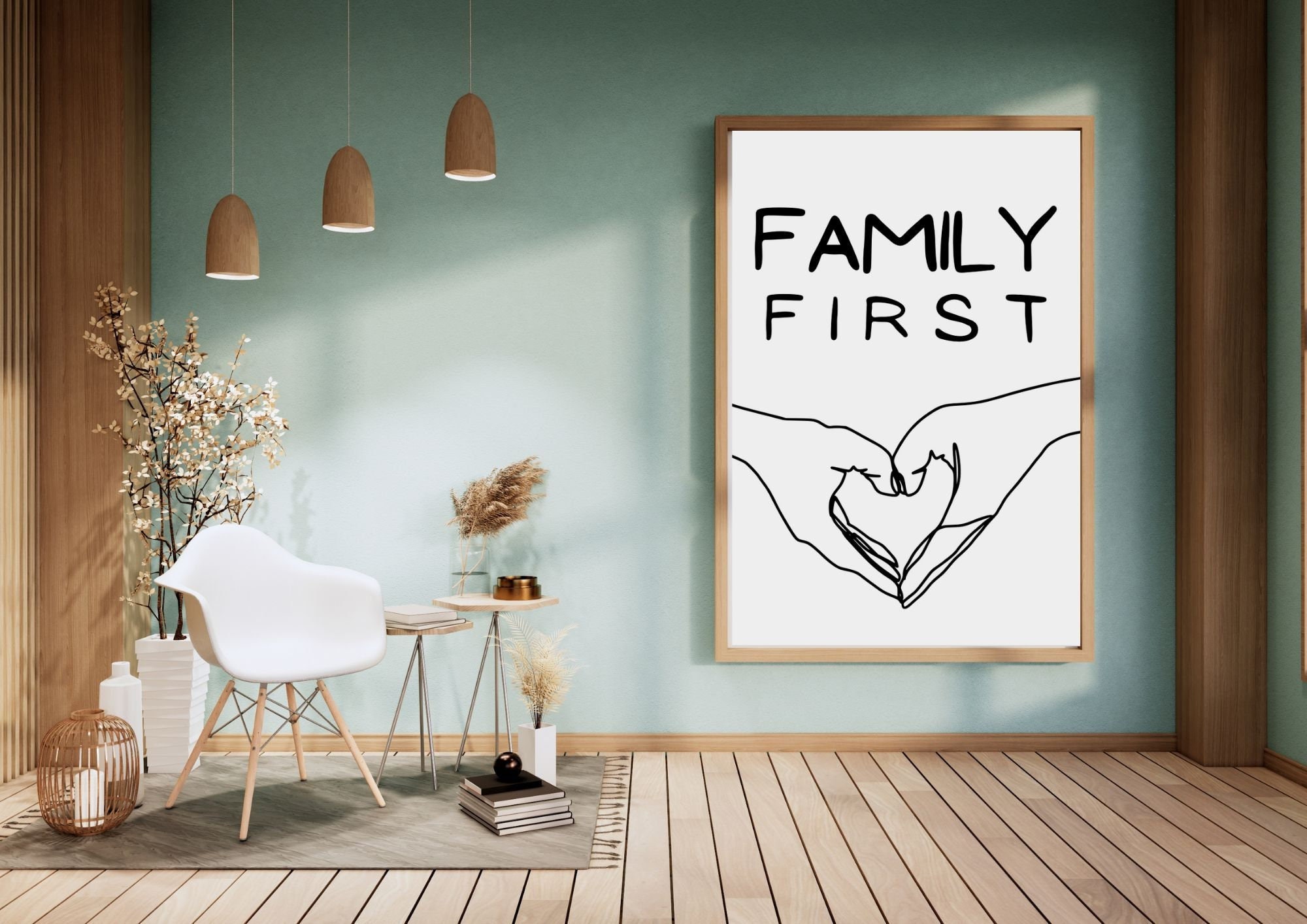 Family First Printable Wall Art | Instant Download Digital Wall Art DIY ...