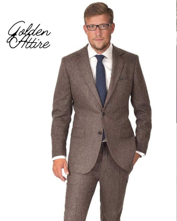 Tweed Wool Dusty Rose Men Suit Three Piece Suits Tow Button Suits Dinner Suits Wedding Groom Suits Bespoke Suits Winter Wedding Suit Etsy Australia