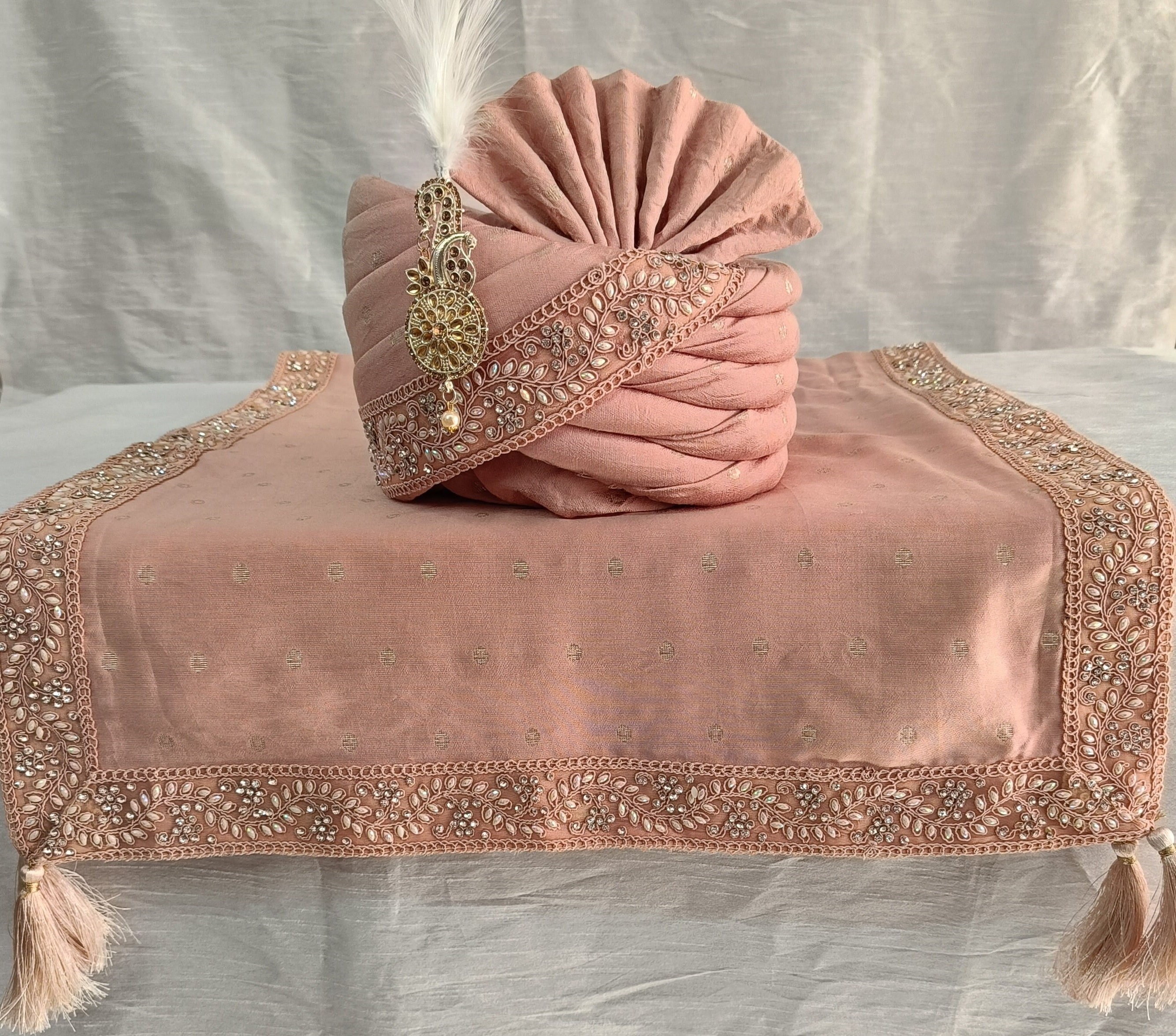 Dusty Rose Turban & Shawl Set, Turban for Groom, Wedding Safa Groom,  Wedding Shawl Men, Stole Safa Combo, Safa for Groom, Safa Dupatta Set, -  Etsy