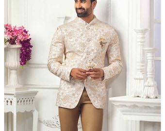 Groom jodhpuri wedding Dress, groom jodhpuri suit, groom Suit, wedding suit, men wedding suit, cream prince Suit, groom Indian outfit,