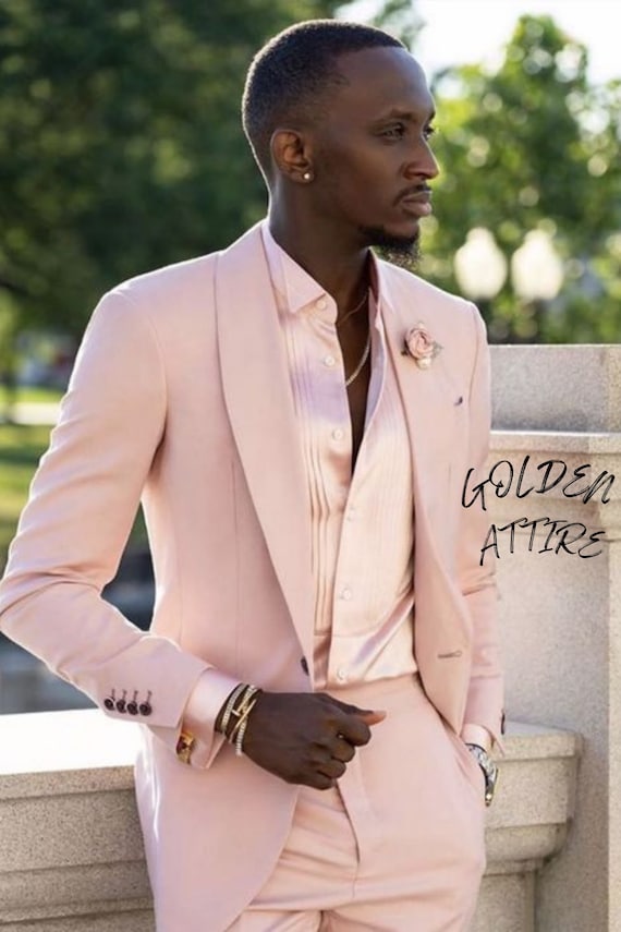 Pink groomsmen attire sales