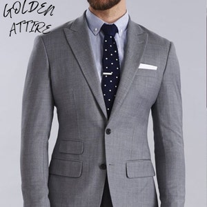 Grey Two-Piece Suit: Slim Fit Custom Wedding Suit