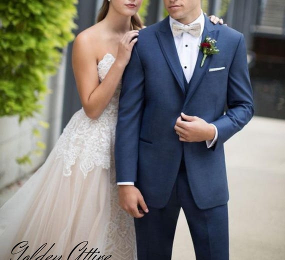 Blue Two-piece Suit: Luxury Stylish Wedding Groom Attire - Etsy UK