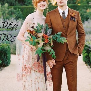 Rust Brown Suit: Luxury Stylish 3-Piece Ethnic Wedding Suit
