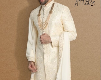 Groom Sherwani Indian Groom Dress, Jodhpuri Sherwani, Groom Wedding Dress, Men Wedding Sherwani, Sherwani, Groom Outfit, Groom Sherwani,