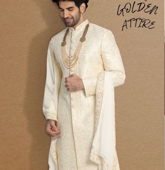 Groom Sherwani Indian Groom Dress Jodhpuri Sherwani Groom Wedding Dress Men Wedding Sherwani Sherwani Groom Outfit Groom Sherwani Etsy Canada