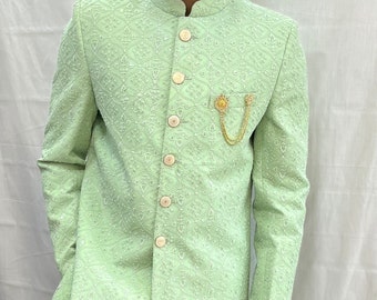 Embroidered Sherwani for Men: Indian Wedding Groom Outfit