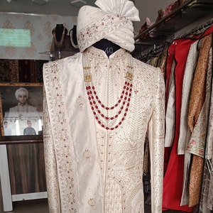 Groom Sherwani For Men, Thread Embroidered Sherwani, wedding Sherwani, premium sherwani, Groom Outfit, Groom Sherwani, Sherwani for groom,