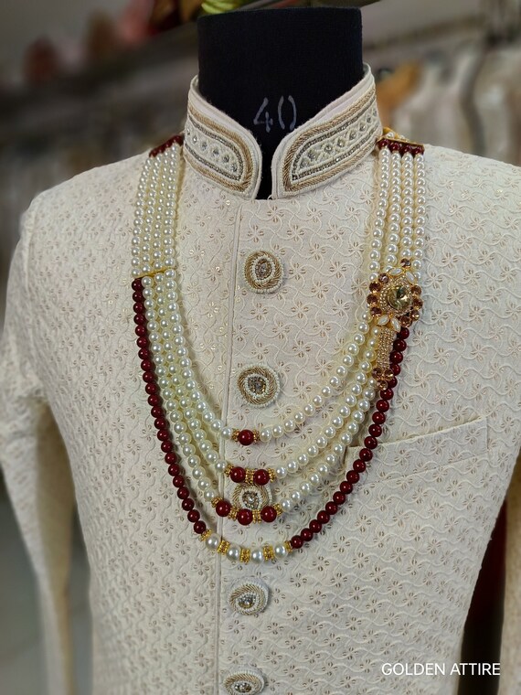 Groom Necklace Groom Kantha Groom Mala Groom Wedding Necklace Men Sherwani Wedding Sherwani Mala Sherwani Necklace Sherwani Kantha Etsy