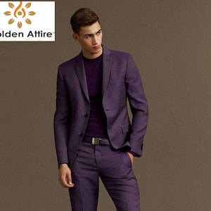 Trajes morados para hombre Etsy Espana