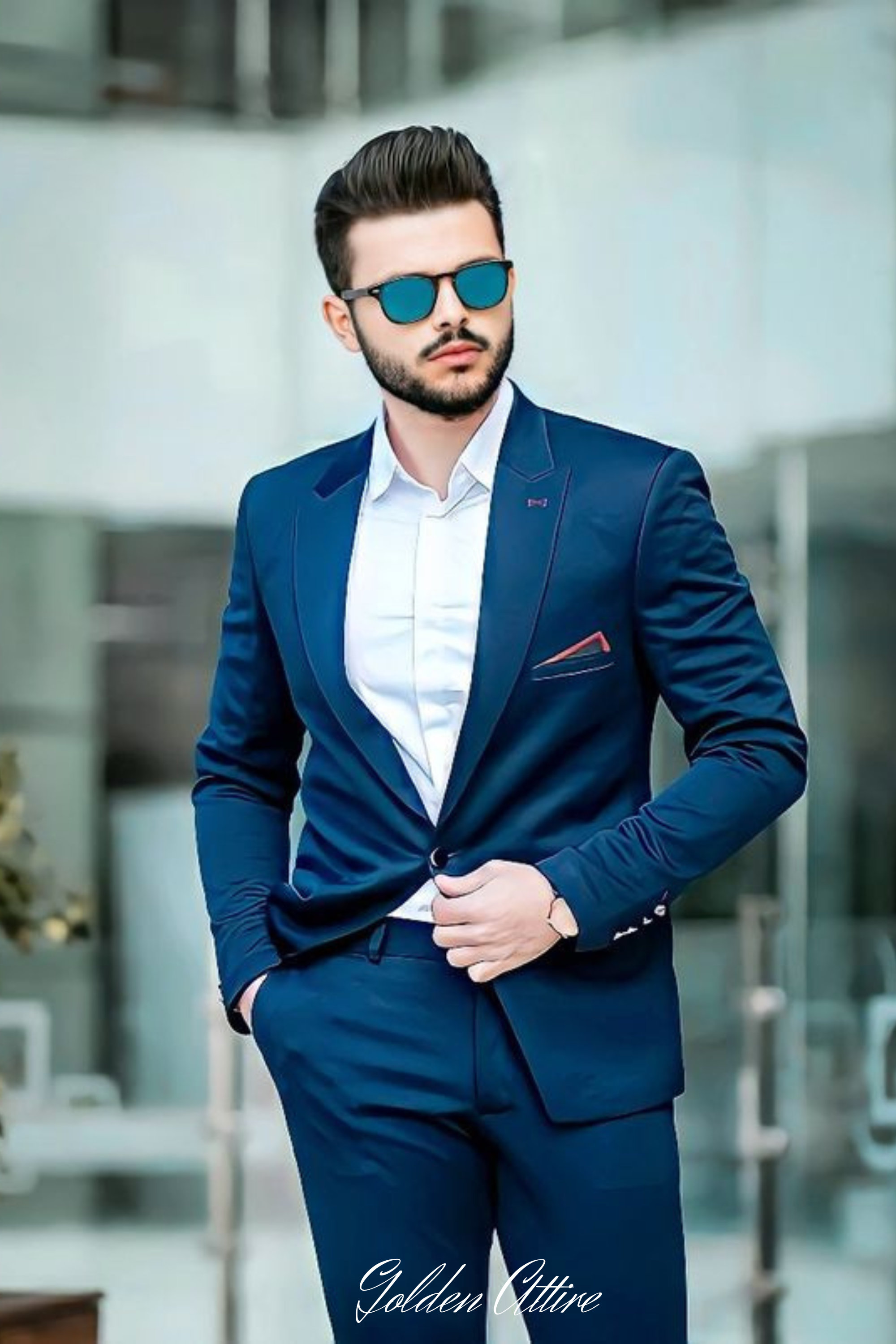 Navy Blue Suit Suits for Men Blue Formal Fashion Suit 2 - Etsy