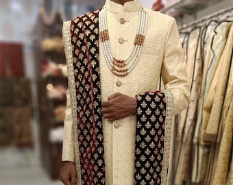 Classic Groom Sherwani: Indian Wedding Outfit