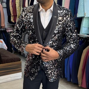 Luxury Sequin Suit: Ethnic Wedding, Party Wear, Groomsmen Suit