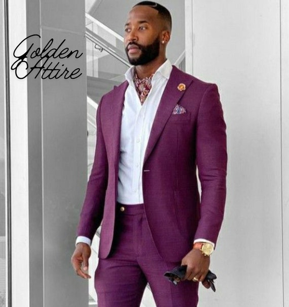 Suit for Men Purple Suit Men Suit 2 Piece Suit One Button Suit Dinner Suit Wedding Suit Groom Suit Gift for Men Bespoke Suit Etsy Canada