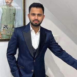 Blue Three-Piece Suit: Custom Tailored Wedding & Prom Suit