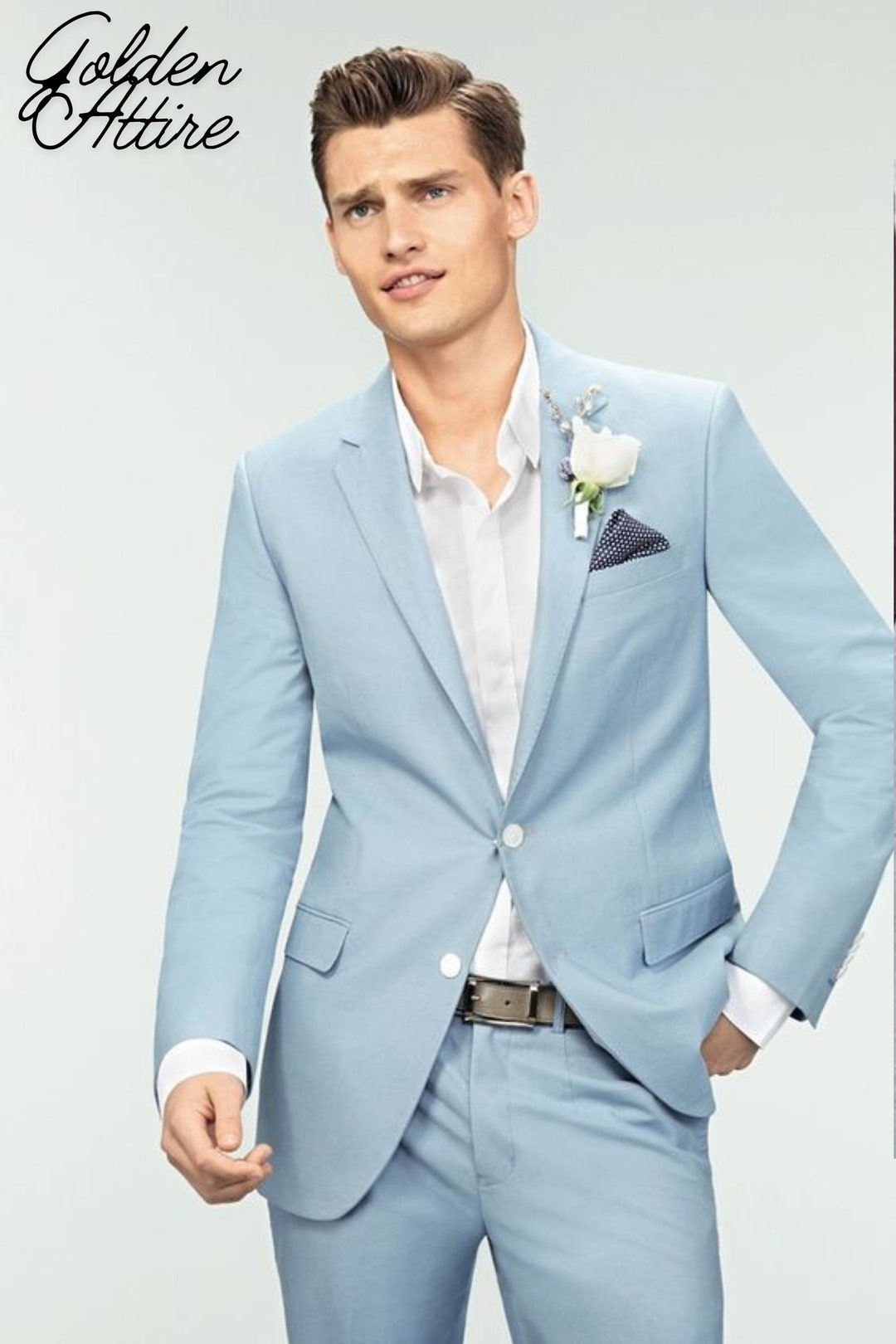 Two Button Ultra Slim Fit Prom Suit / Wedding Suit In Lime Green Summer Color main image 0