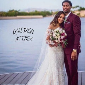 Burgundy 3-Piece Suit: Rust Two-Button Tuxedo, Wedding Groom Suit