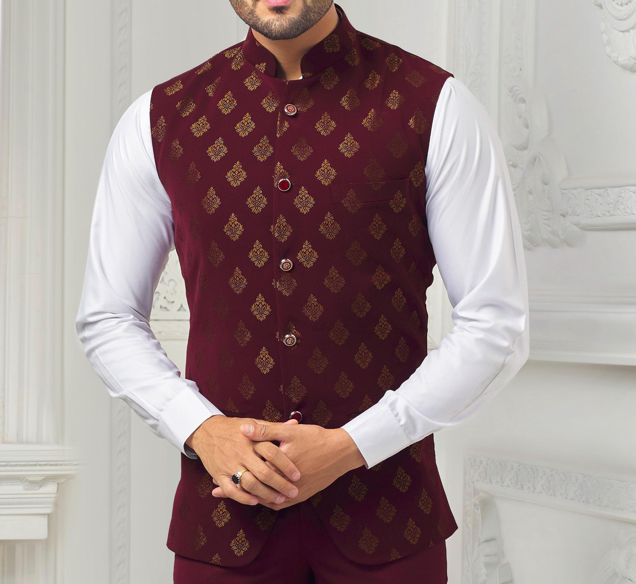 Buy KISAH Men Multi Nehru Jacket Online