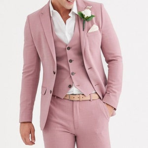 Suits For men, dusty rose Suit, Men Suits, 3 piece Suits, Dinner Suits, Wedding Suit, Groom suits, Bespoke Suits, gift for men, wedding gift