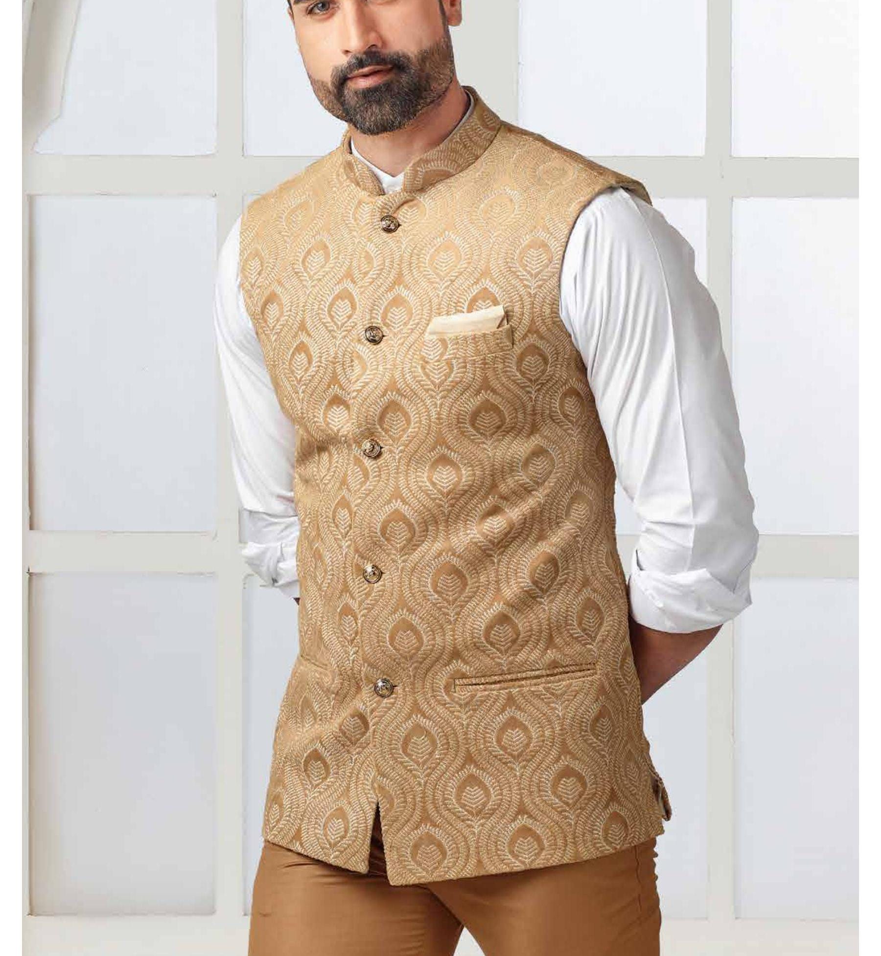 Beige Nehru Jacket for Men Modi Jacket Nehru Jacket for Wedding Groom Gift for Men Kurta Jacket Waistcoat Groom Jacket Groom Outfit Etsy Canada