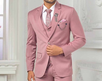 Suits For men, dusty rose Suit, Men Suits, 3 piece Suits, Tow Button Suits, Dinner Suits, Wedding, Groom suits, Bespoke Suits, gift for men,