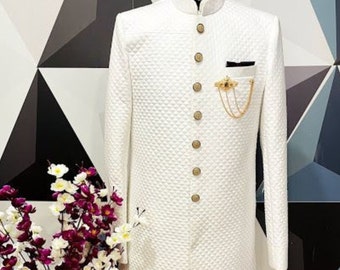 Embroidered Sherwani for Men: Indian Wedding Suit, Royal Style