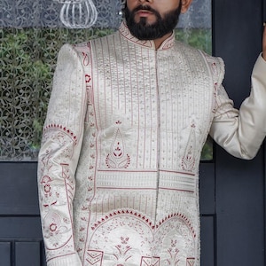 Latest Sherwani For Men, Indian Groom Dress, Groom Wedding Dress, Men Wedding Sherwani, Groom Outfit, Groom Sherwani, Dulha sherwani for men