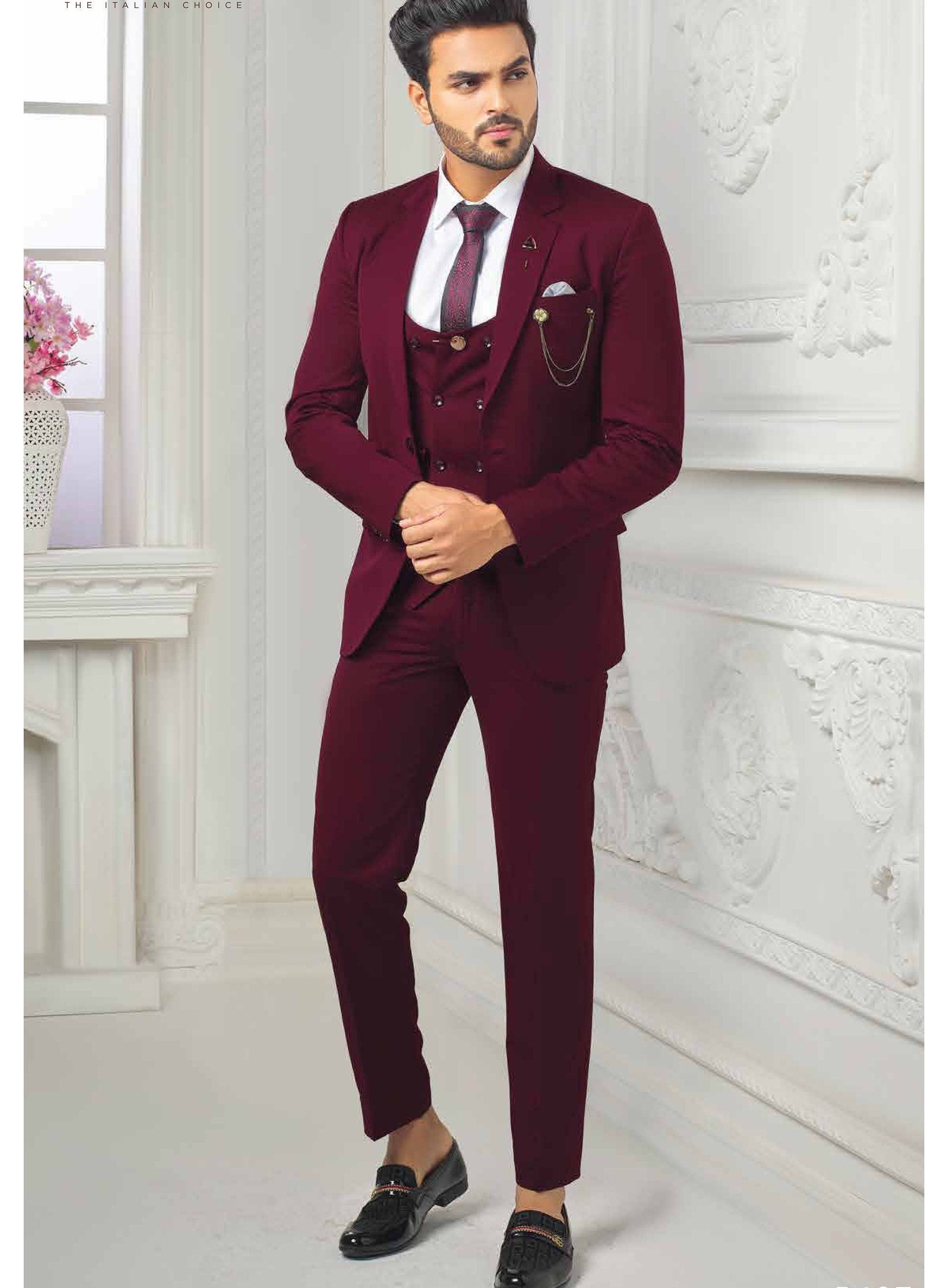 Maroon Blazer Suit Maroon Blazer Maroon Color Jacket Mens Men Coat