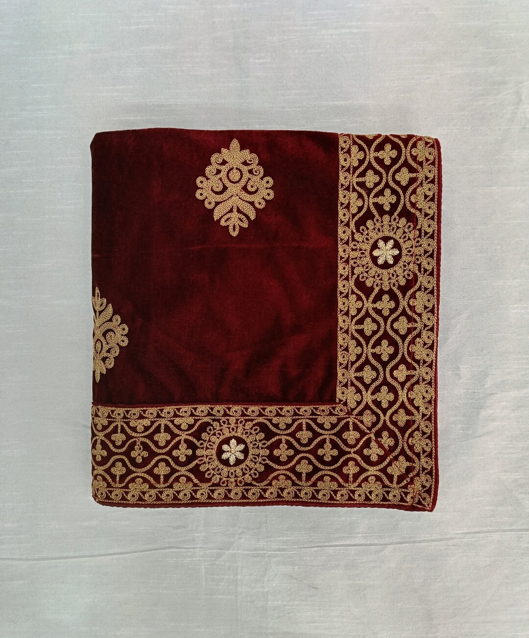 sherwani with red shawl